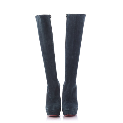 Christian Louboutin Suede Specchio Taclou Botta 140 Knee Boots 36 Blue 2 of 9