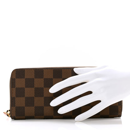 Louis Vuitton Damier Ebene Clemence Wallet Rose Ballerine 2 of 7