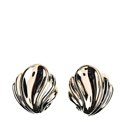 Tiffany 18K Yellow Gold Shell Clip On Earrings 1 of 4