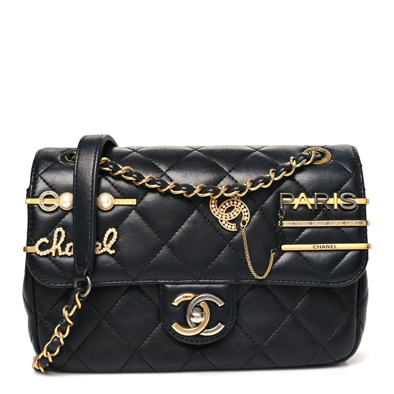 Chanel Lambskin Quilted Small Coco Clips Single Flap Black 1 of 10
