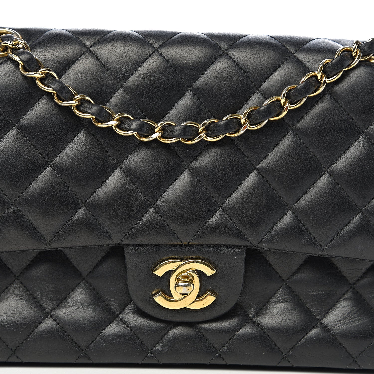 Chanel Lambskin Quilted Medium Double Flap Black 17 of 17