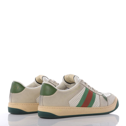 Gucci Nubuck Web Womens Screener Sneakers 36 Dusty Milk New Mystic White Vintage Green 5 of 10