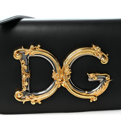 Dolce & Gabbana DOLCE GABBANA Calfskin DG Girls Phone Shoulder Bag Black 7 of 9