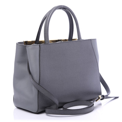 Fendi Vitello Elite Petite 2Jours Tote Grigio Grigio Chiaro 3 of 9