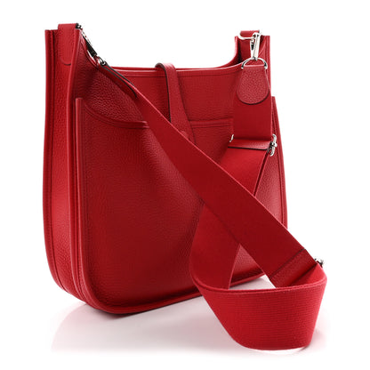 Hermes Taurillon Clemence Evelyne III PM Rouge Casaque 3 of 11