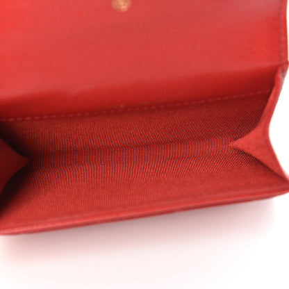 Chanel Caviar Quilted Flap Card Holder Wallet Red 5 of 9