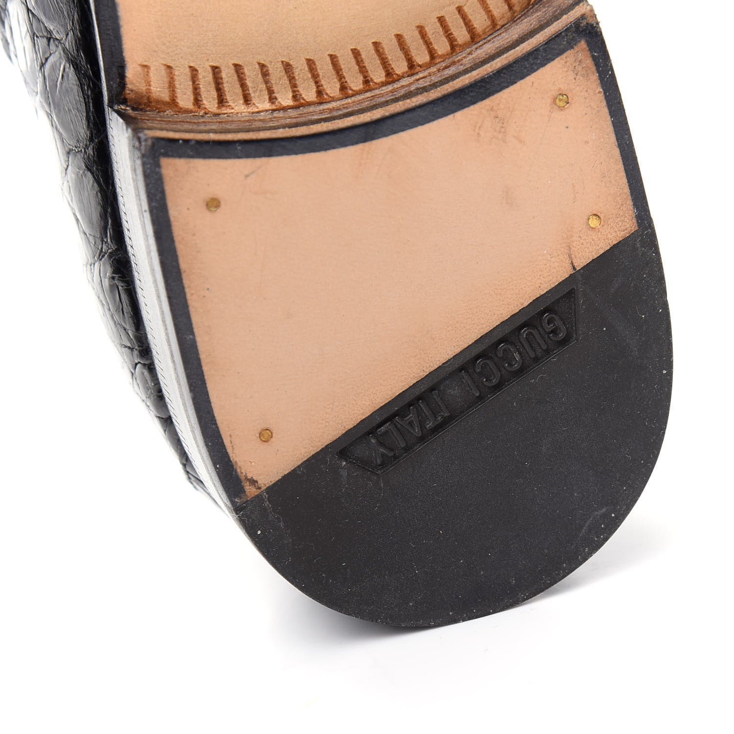 Gucci Crocodile Mens Horsebit Loafers 10 Black 10 of 12