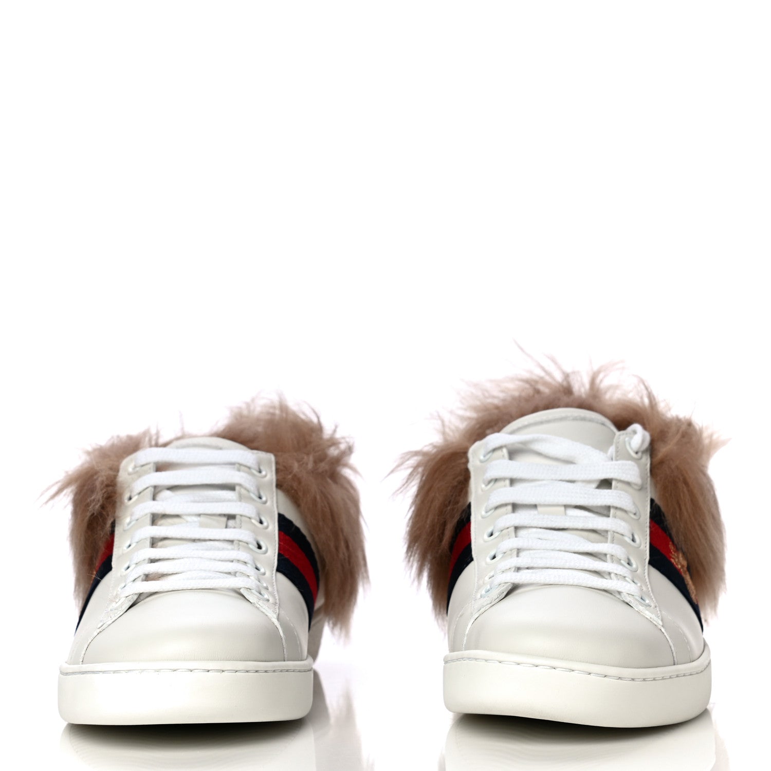 Gucci Calfskin Wool Web Bee Embroidered Womens Ace Sneakers 36.5 White 2 of 12