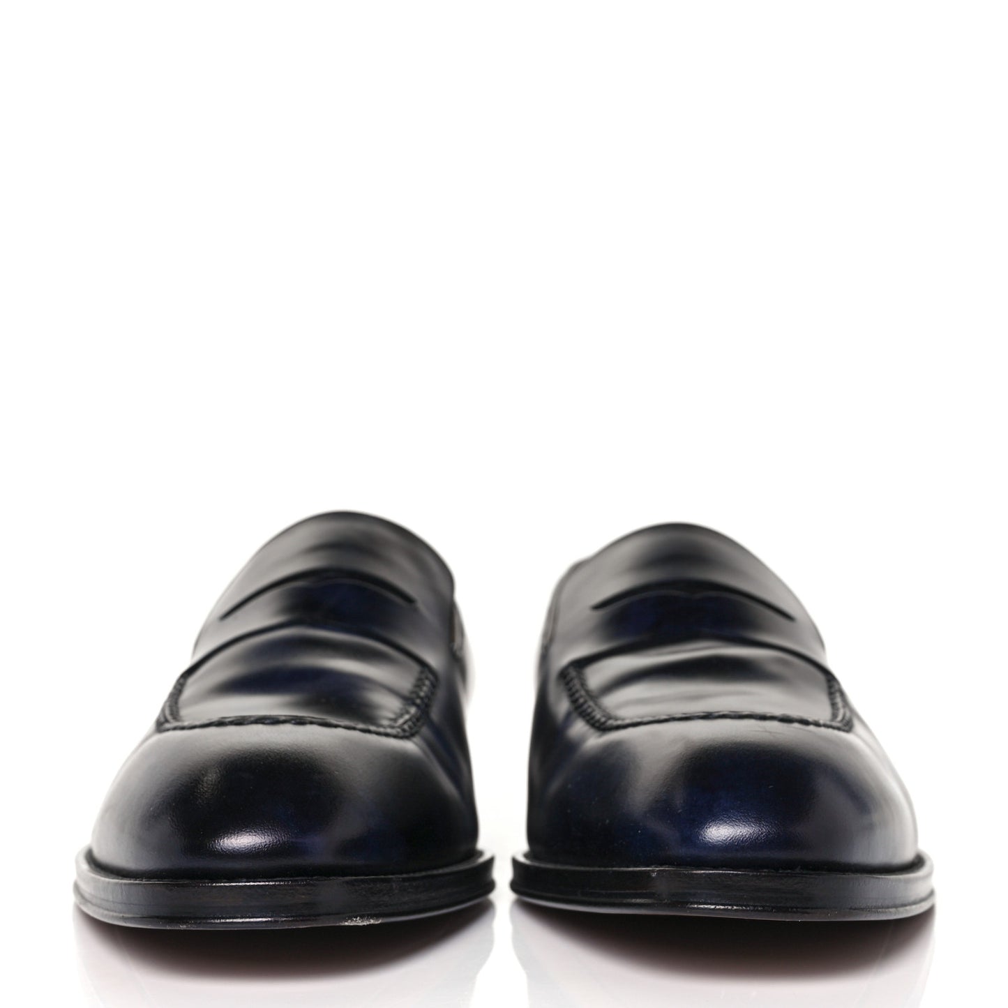 Waxed Calfskin Mens Vendome Loafers 7.5 Blue