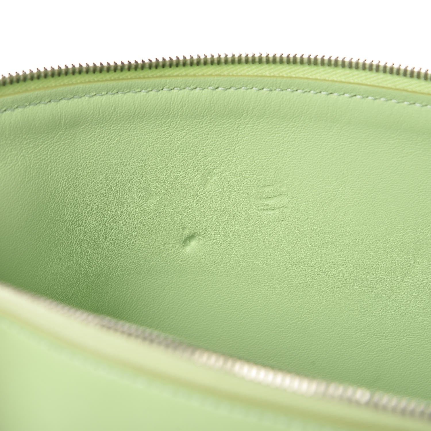 Celine Plastic Bag with Cloudy Lambskin Solo Zip Pouch Clutch Lime 15 of 17