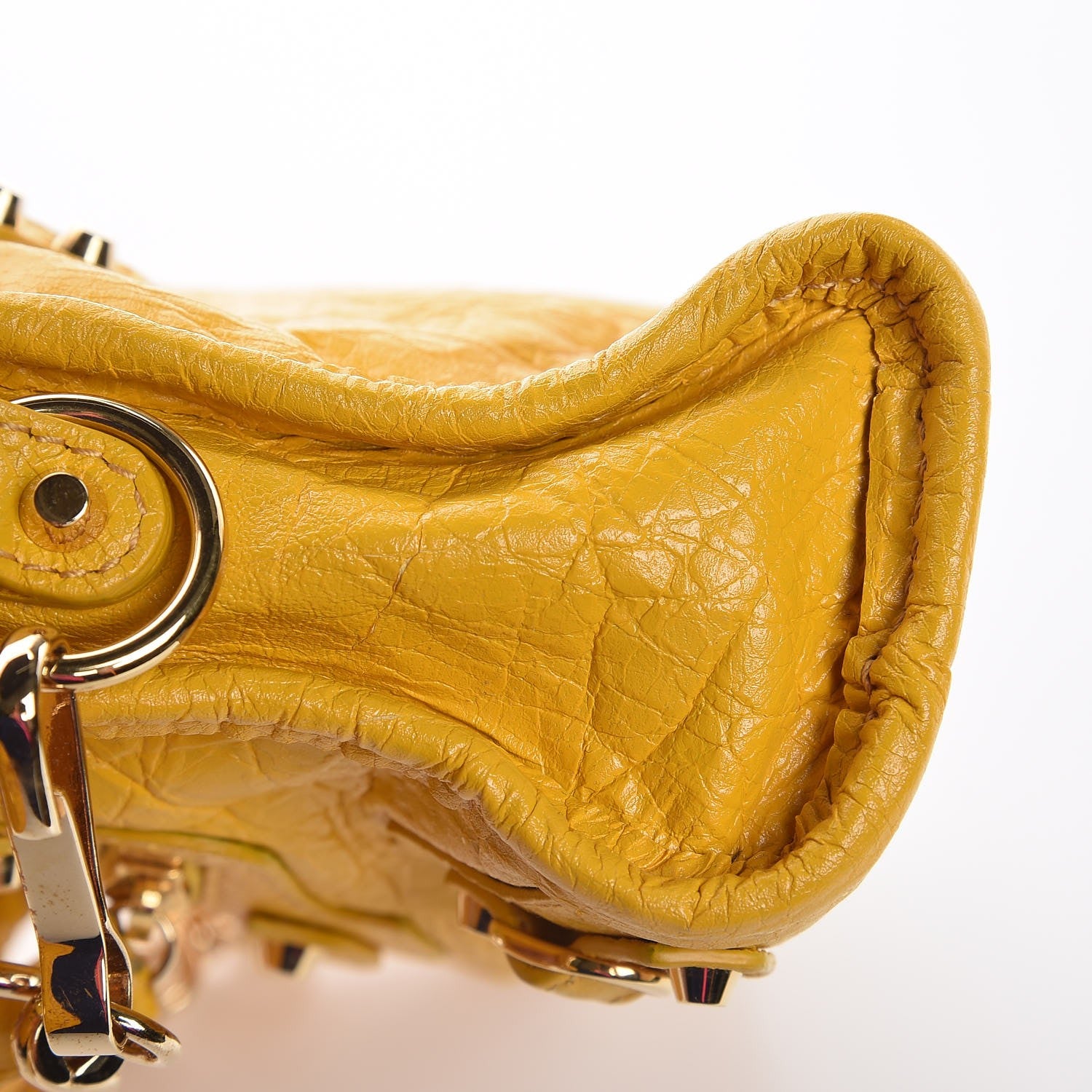 Balenciaga Agneau Classic Gold Hardware Nano City Jaune Epi 9 of 16