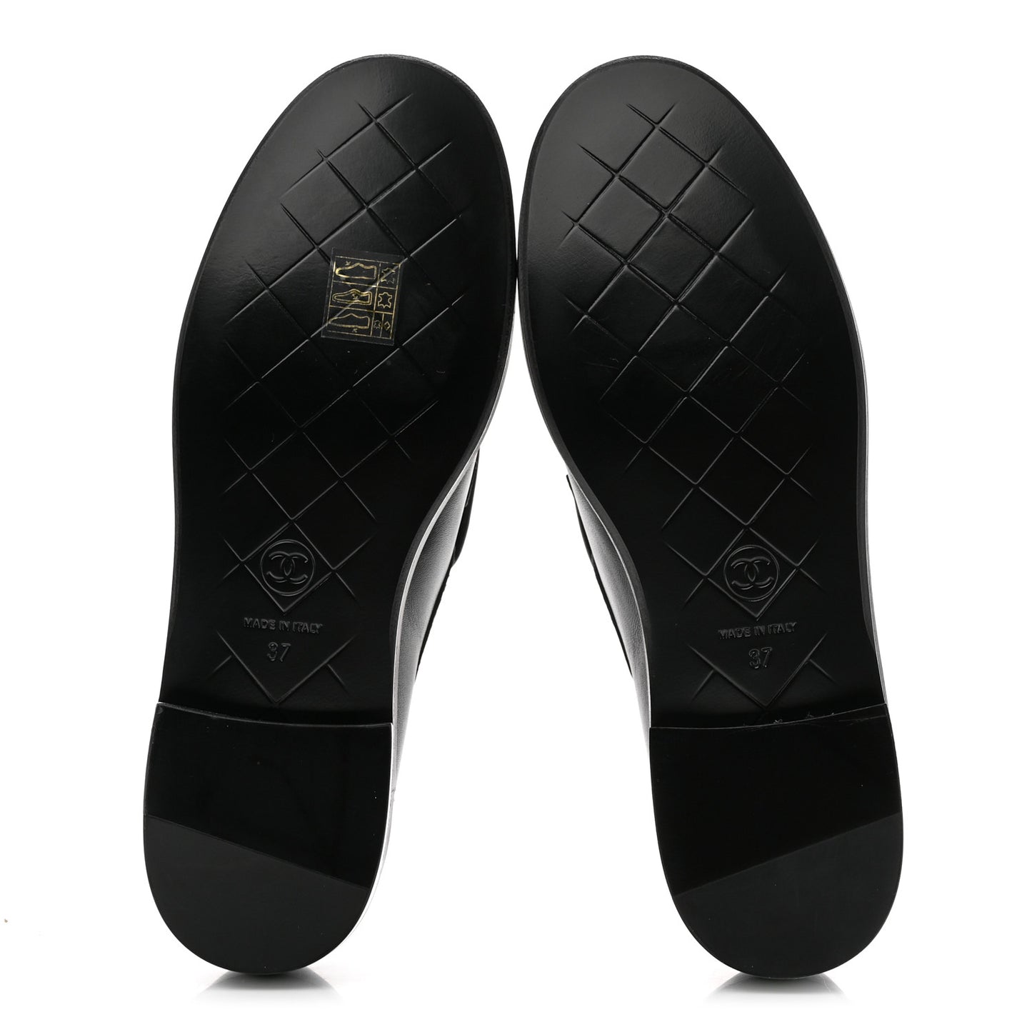 Lambskin Quilted CC Turnlock Loafers 37 Black