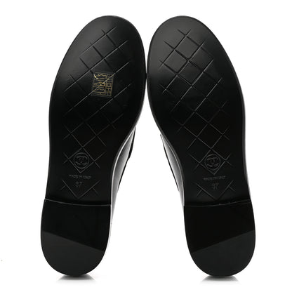 Chanel Lambskin Quilted CC Turnlock Loafers 37 Black 5 of 12