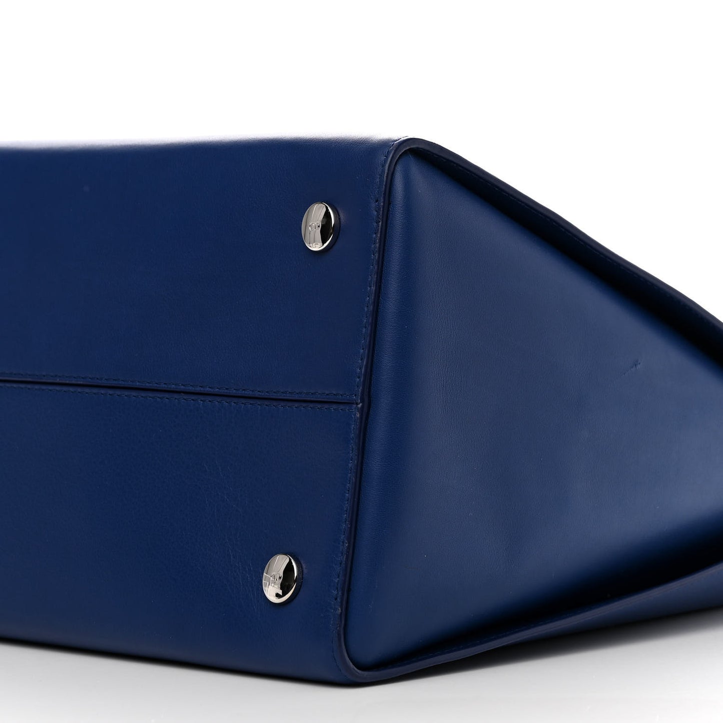 Calfskin Snakeskin Handle Addict Shopping Tote Blue