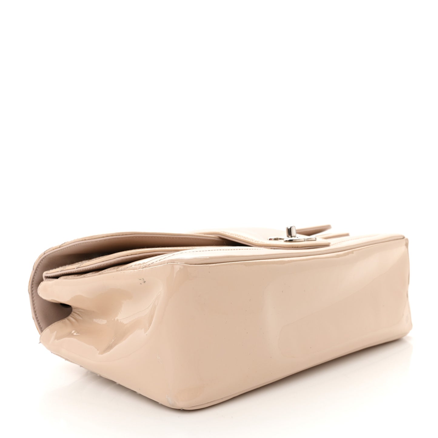 Patent Horizontal Quilted Jumbo Single Flap Pink