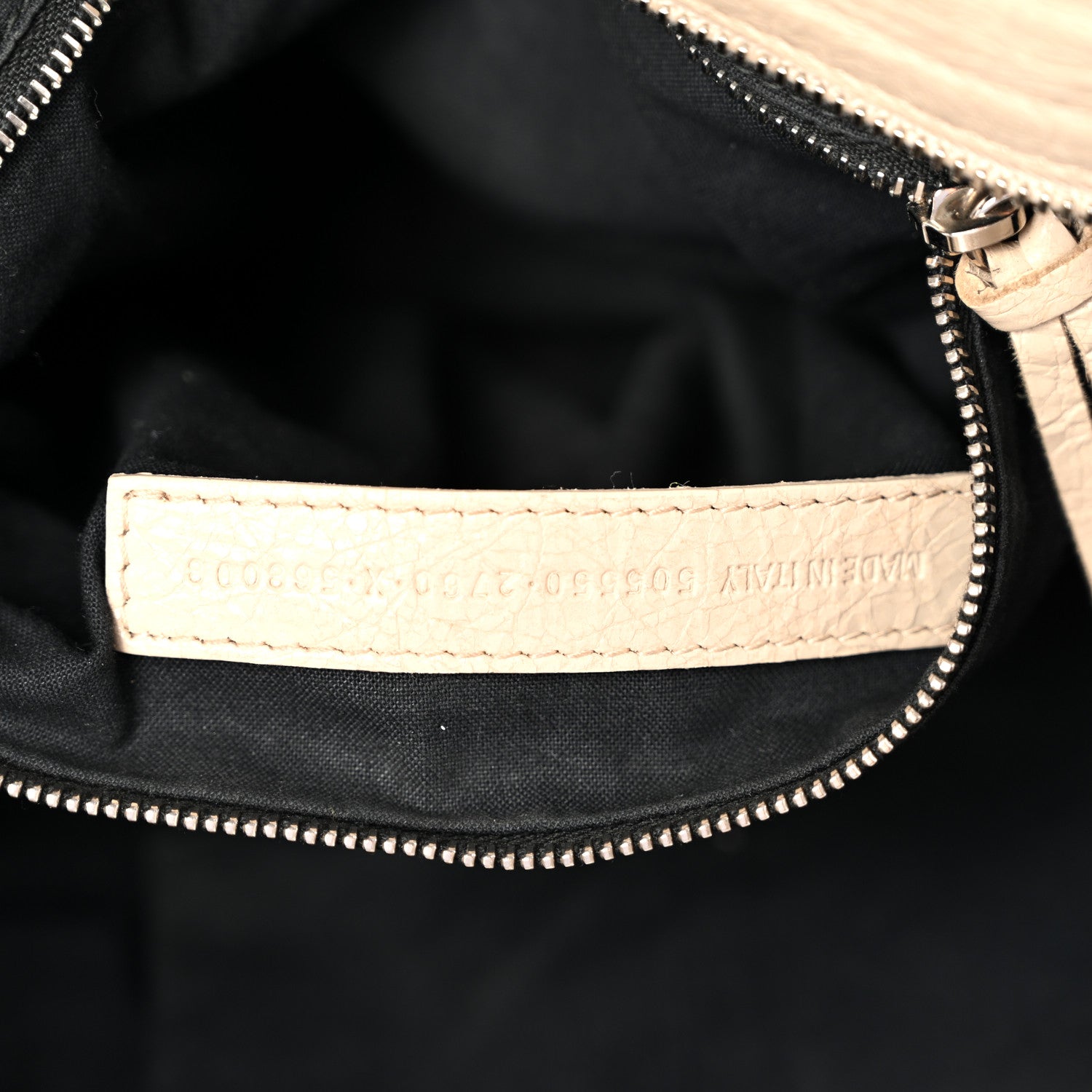 Balenciaga Agneau Classic Silver Hardware City Logo Strap Light Beige Black 8 of 12
