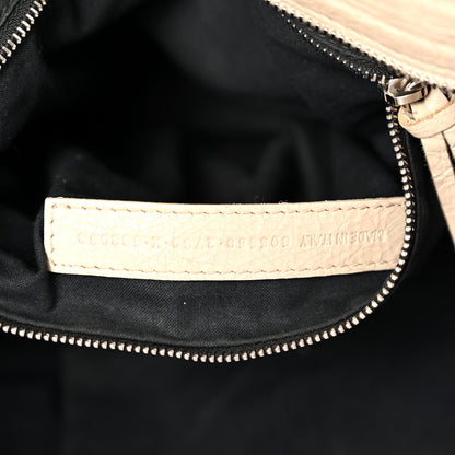 Balenciaga Agneau Classic Silver Hardware City Logo Strap Light Beige Black 8 of 12