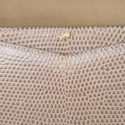 Hermes Lizard Pan Clutch Ficelle 6 of 12