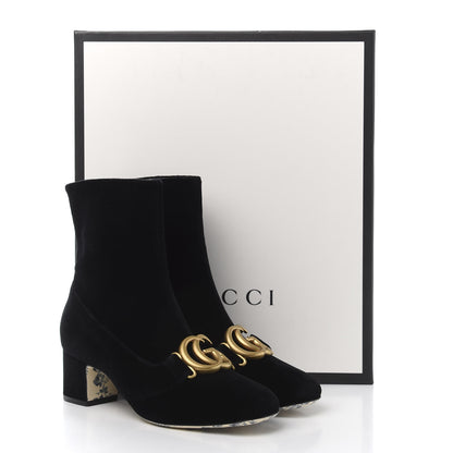 Gucci Softy Velvet Malaga Kid GG Victoire 55mm Ankle Boots 36 Black 9 of 9