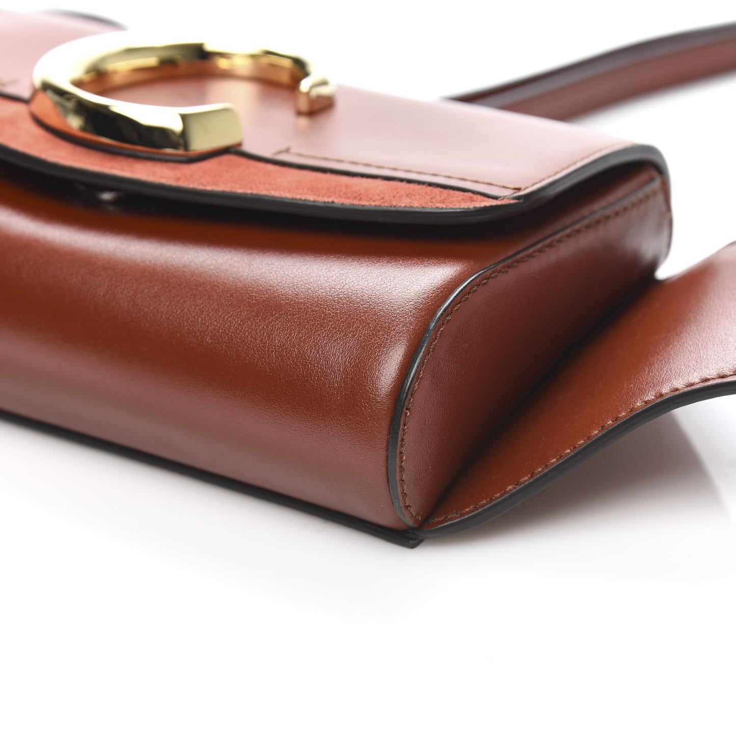 Calfskin Suede C Belt Bag Sepia Brown