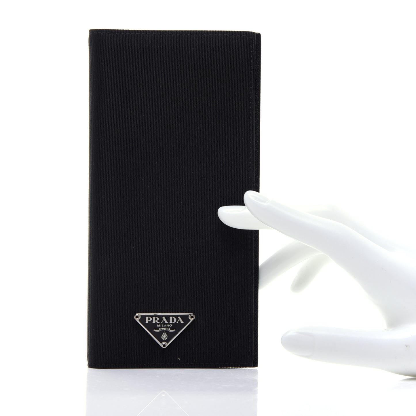 Canvas Saffiano Metal Checkbook Cover Black