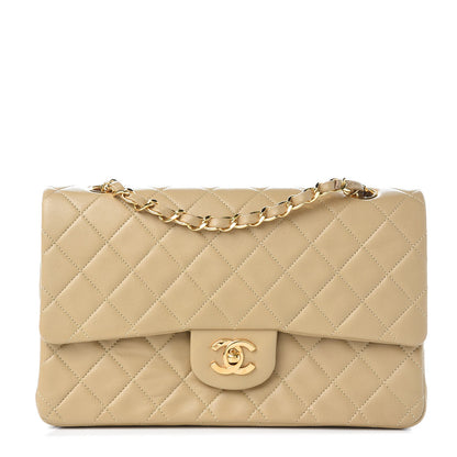 Chanel Lambskin Quilted Medium Double Flap Beige 1 of 10