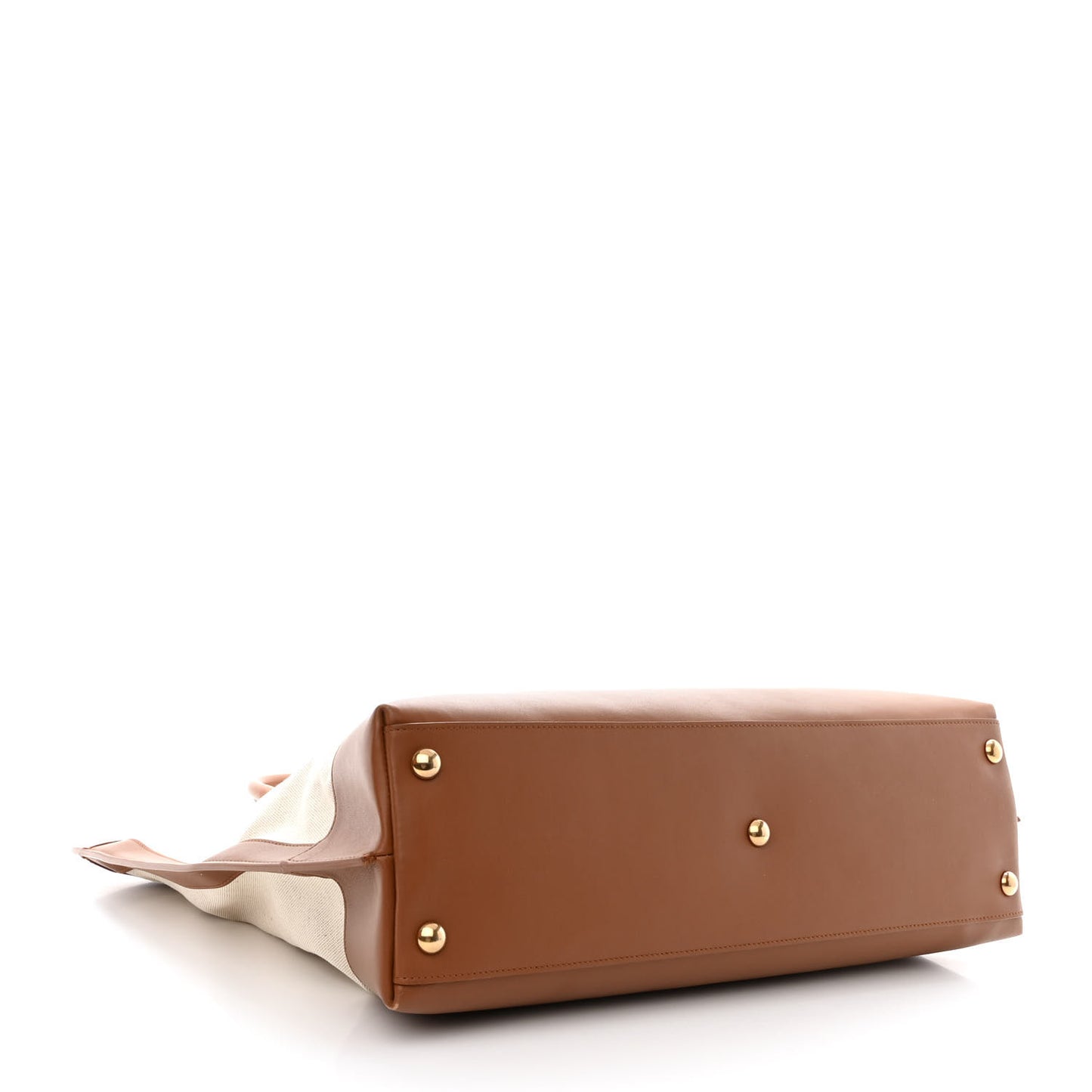 Calfskin Linen Two Tone Cabas Tote Beige