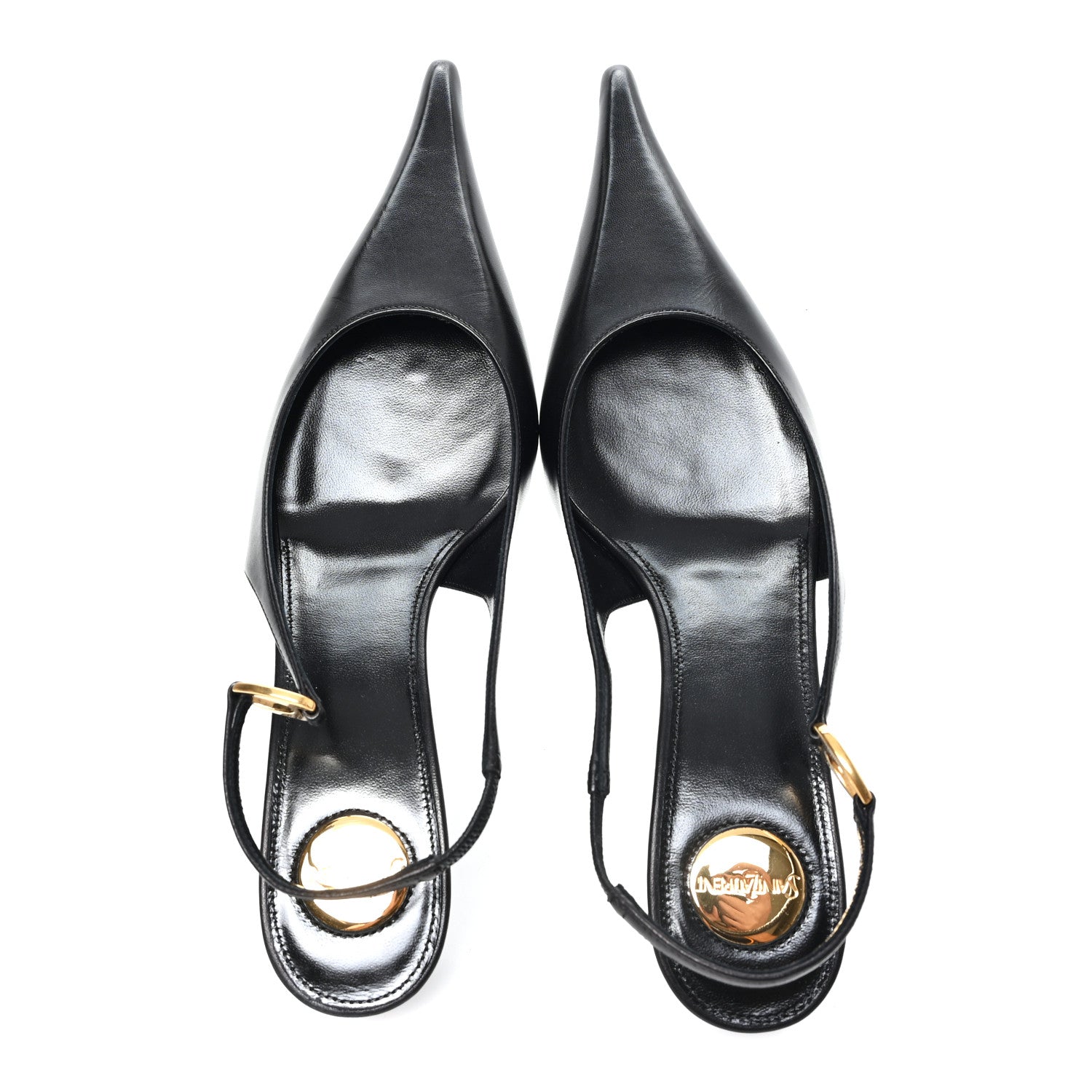 Saint Laurent Nappa Giannutri Vendome Slingback 50mm Pumps 37.5 Black 2 of 9