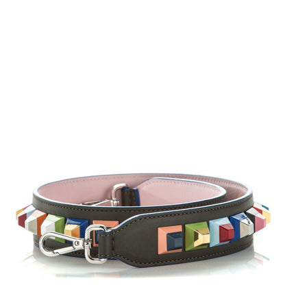 Fendi Vitello Dolce Plexiglass Bi-Color Studded Strap You Carbone Peonia Multicolor 1 of 4