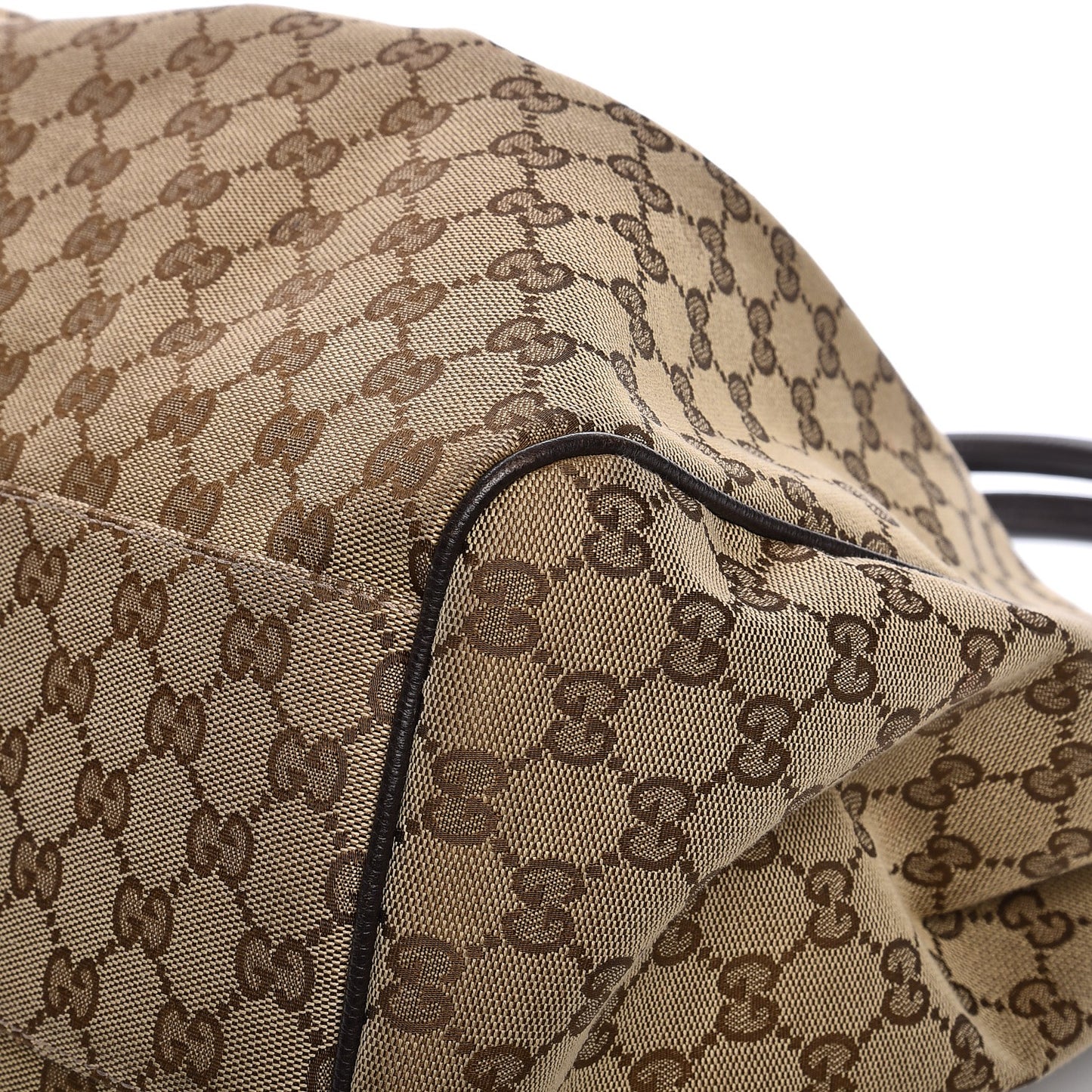 Monogram Dollar Calfskin Large Sukey Tote Beige Ebony Testa di Moro