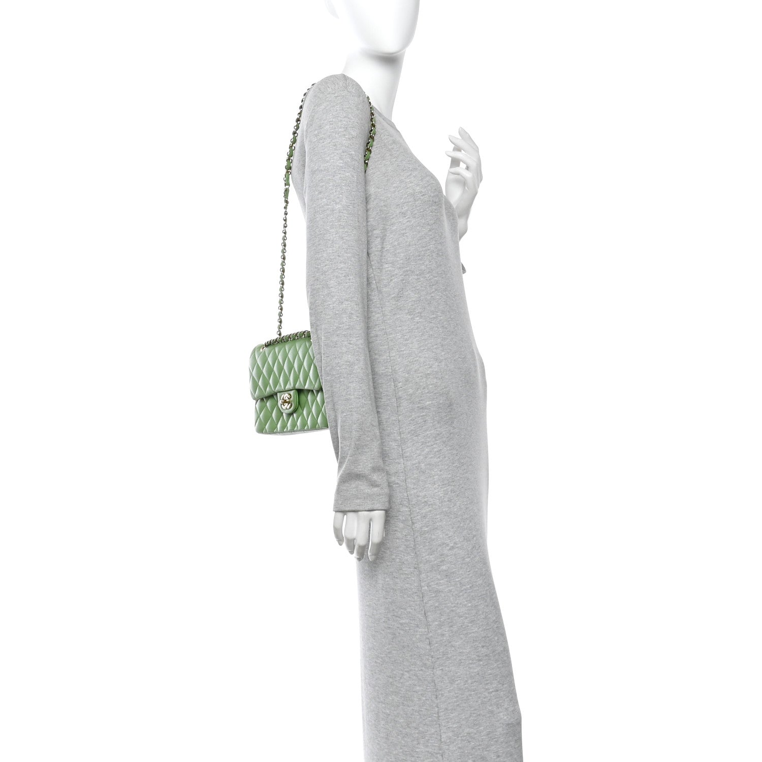 Chanel Caviar Quilted Small Double Flap Green 2 of 13