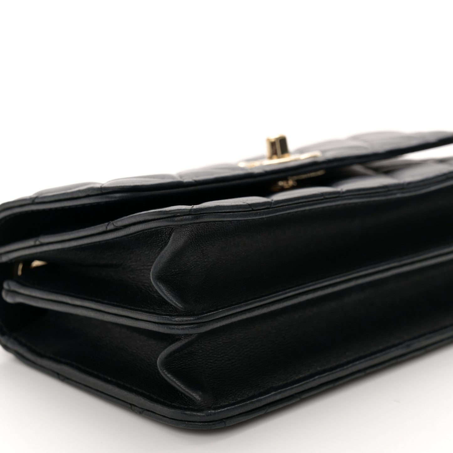 Lambskin Quilted Medium Trendy CC Flap Dual Handle Bag Black