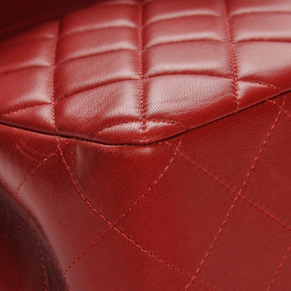 Chanel Lambskin Quilted Jumbo Double Flap Red 10 of 10