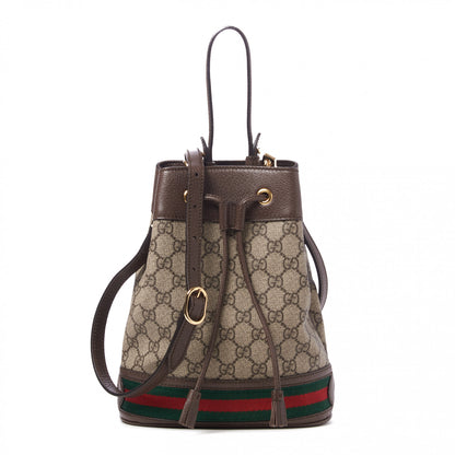 Gucci GG Supreme Monogram Web Small Ophidia Bucket Bag Brown 1 of 8