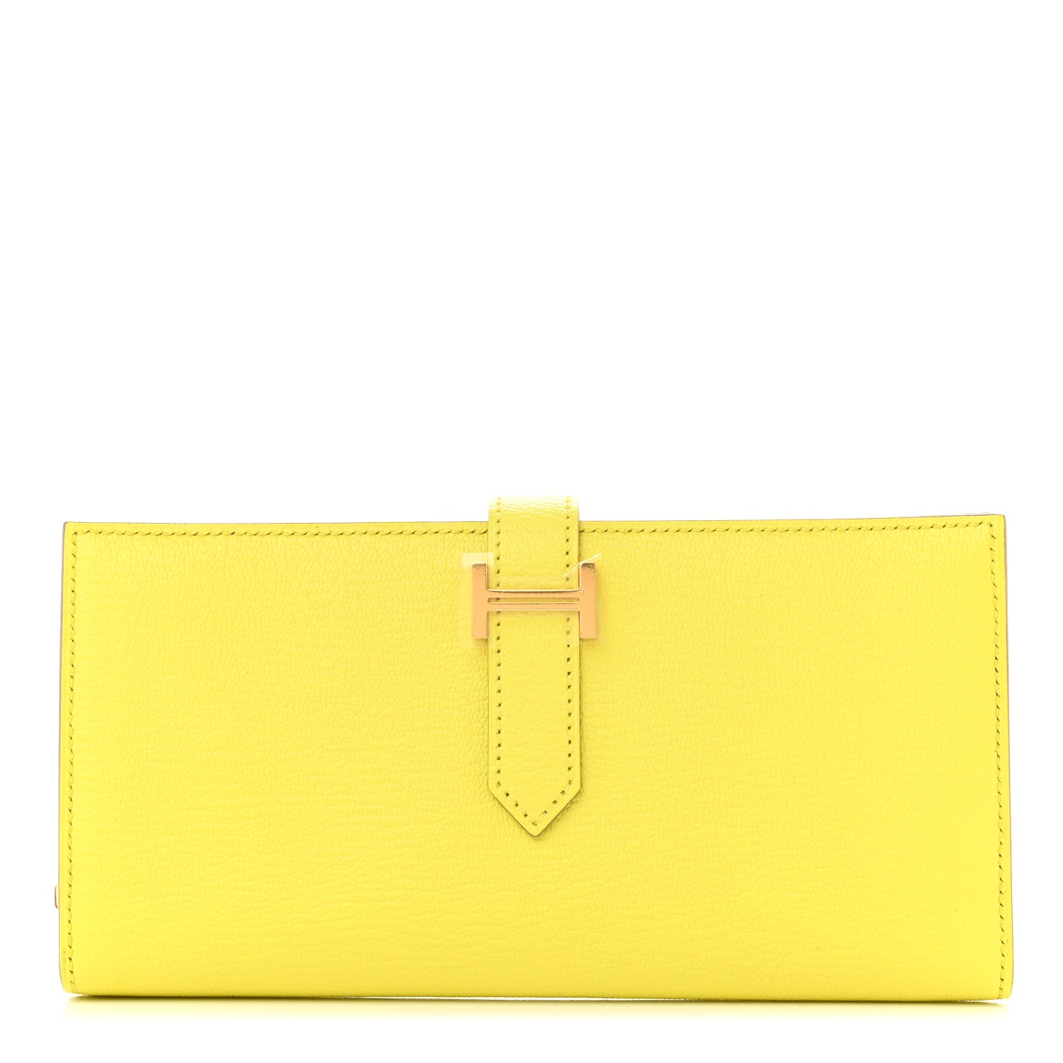 Hermes Chevre Mysore Bearn Gusset Wallet Soufre 1 of 6