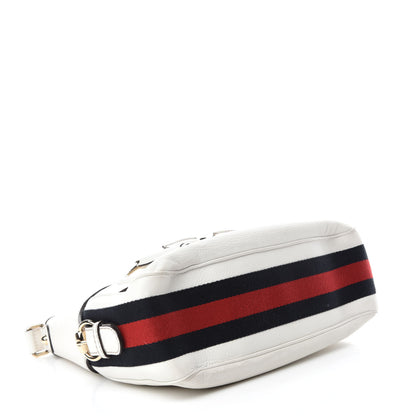 Gucci Calfskin Horsebit Web Hobo White 4 of 11
