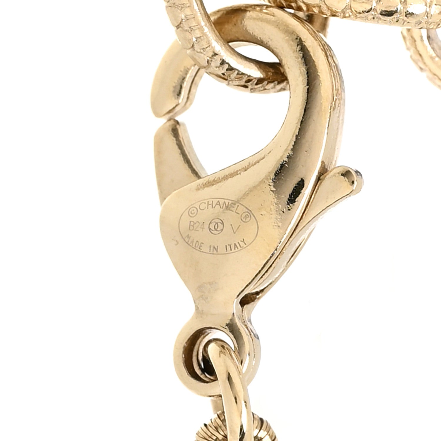 Chanel Graduated Pearl Crystal CC Bracelet Gold 4 of 5