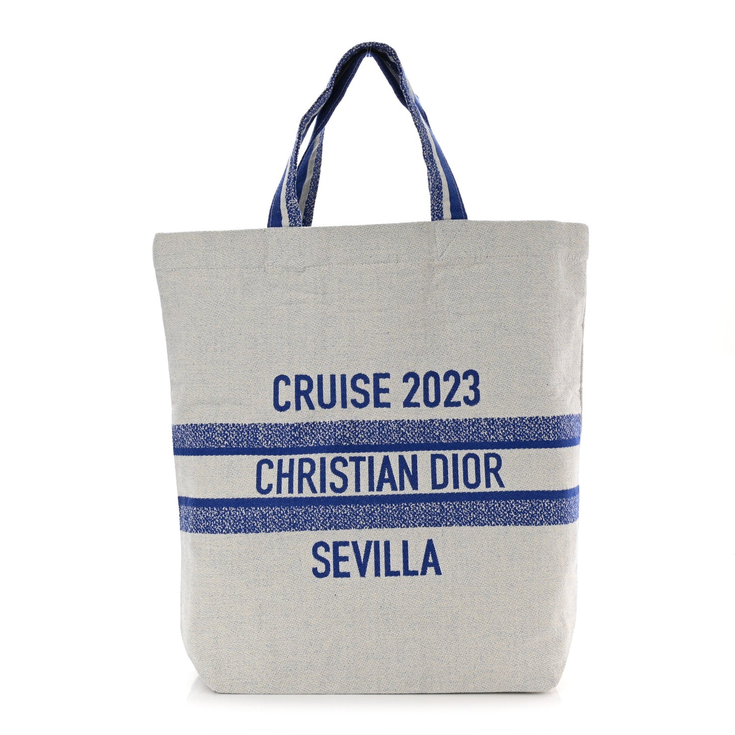 Canvas Print Cruise Tote Ivory Blue