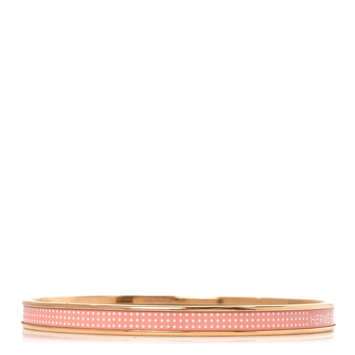 Hermes Enamel Extra Narrow Uni Bracelet 65 Rose 3 of 5