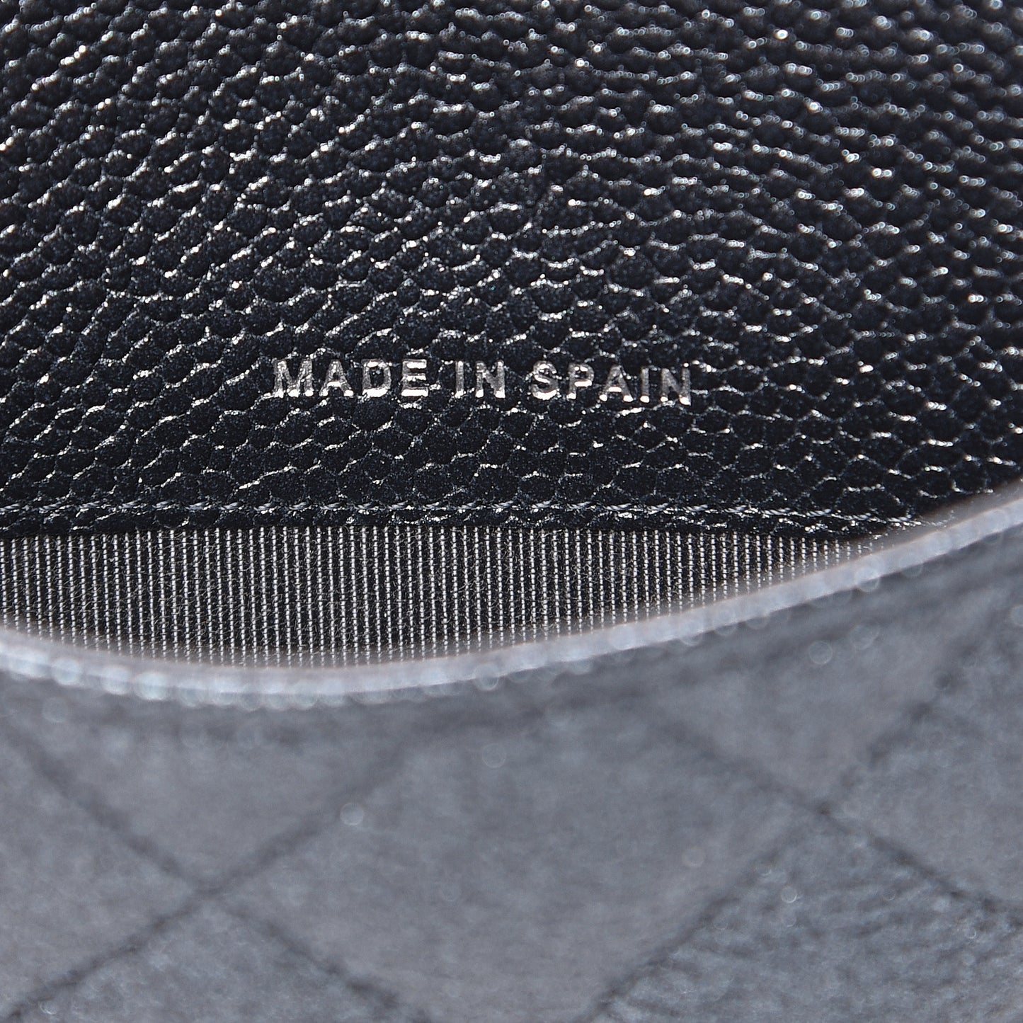 Metallic Caviar Quilted Small Flap Wallet Charcoal