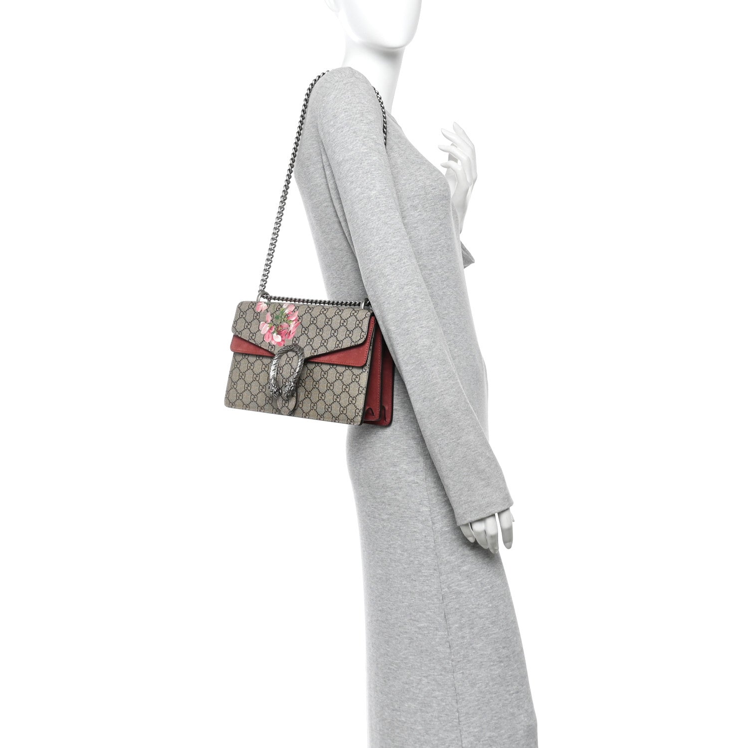 Gucci GG Supreme Monogram Blooms Small Dionysus Shoulder Bag Beige Multicolor Dry Rose 2 of 11