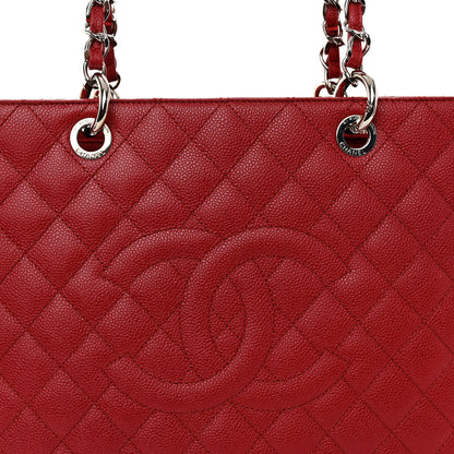 Chanel Caviar Quilted Grand Shopping Tote GST Red 8 of 10