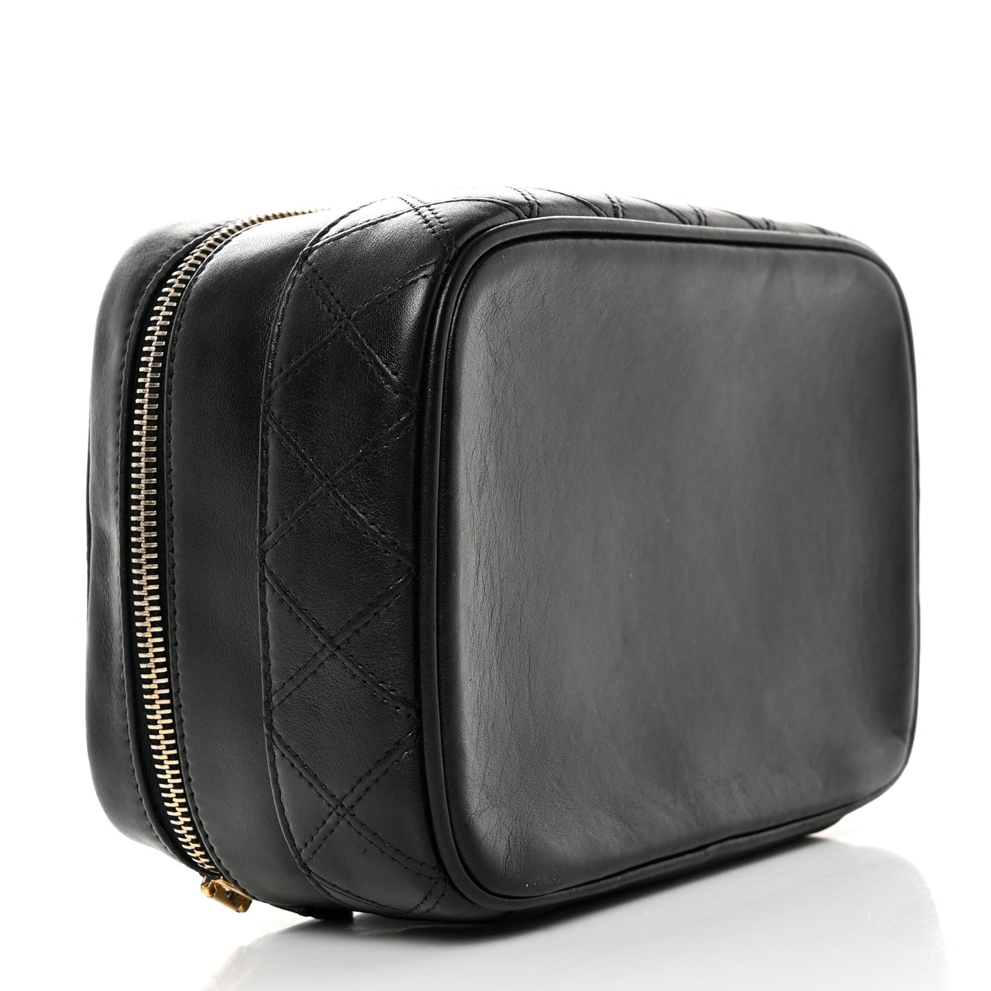 Lambskin Vanity Cosmetic Case Black
