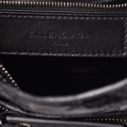 Balenciaga Patent Ostrich Classic Silver Hardware Mini City Black 8 of 10