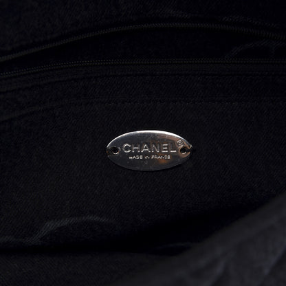 Chanel Denim Quilted CC Print Jumbo Single Flap Black 8 of 11