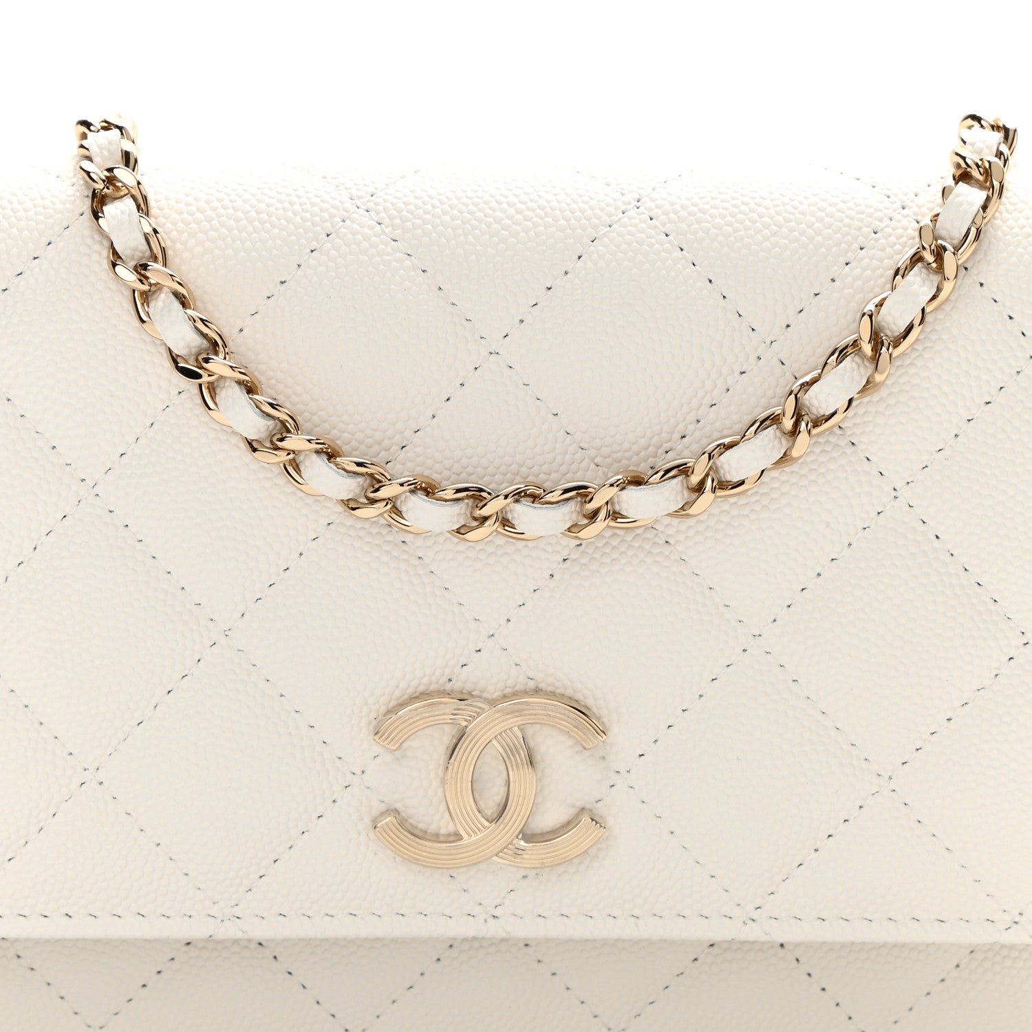 Chanel Caviar Quilted Wallet On Chain WOC White 8 of 11