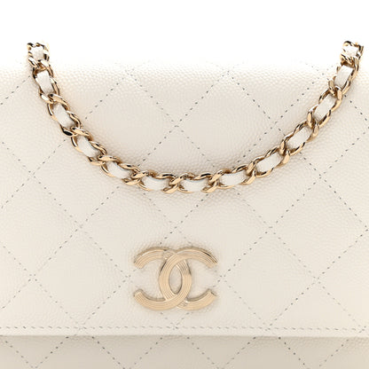 Chanel Caviar Quilted Wallet On Chain WOC White 8 of 11