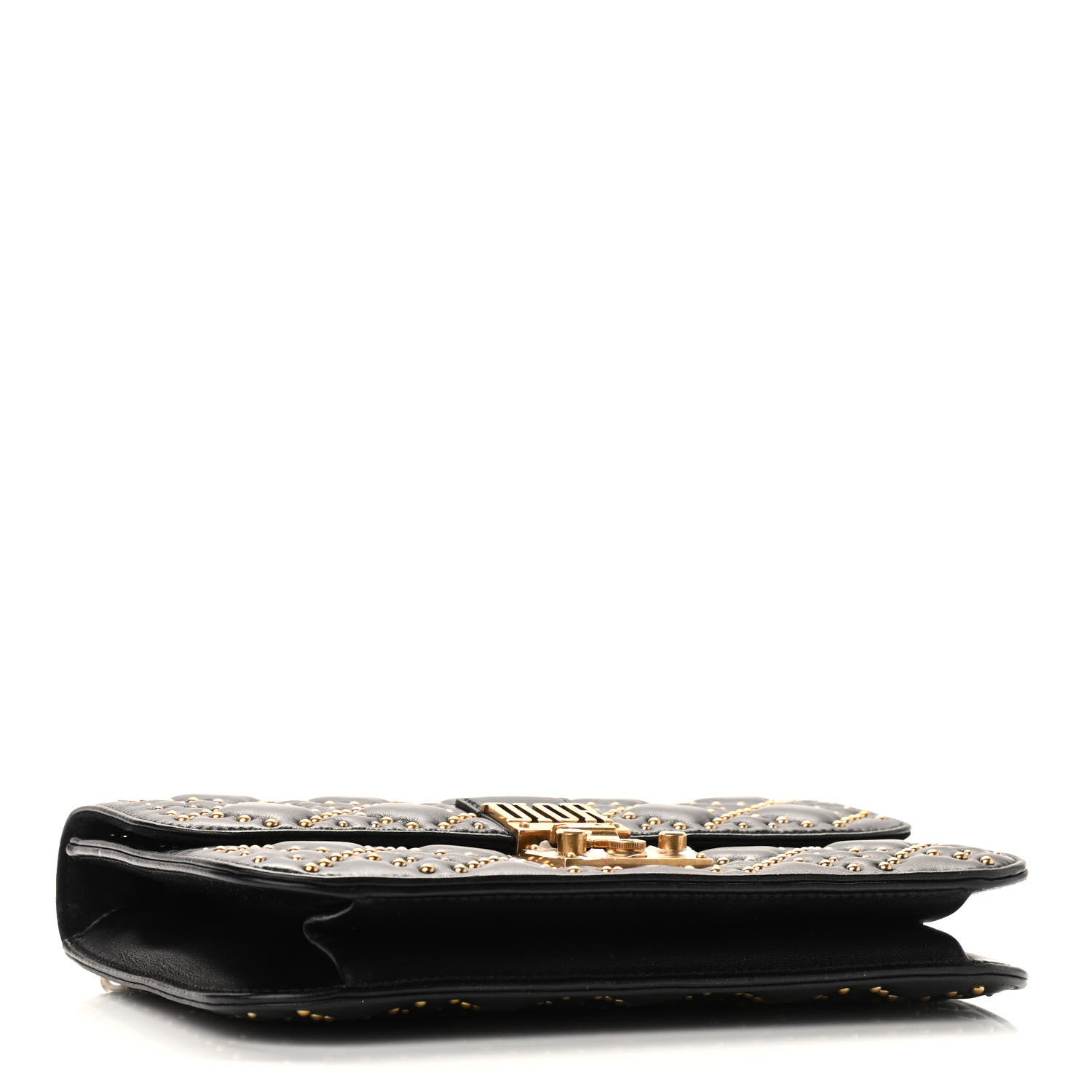 Christian Dior Lambskin Cannage Studded Large Dioraddict Flap Bag Black 4 of 8