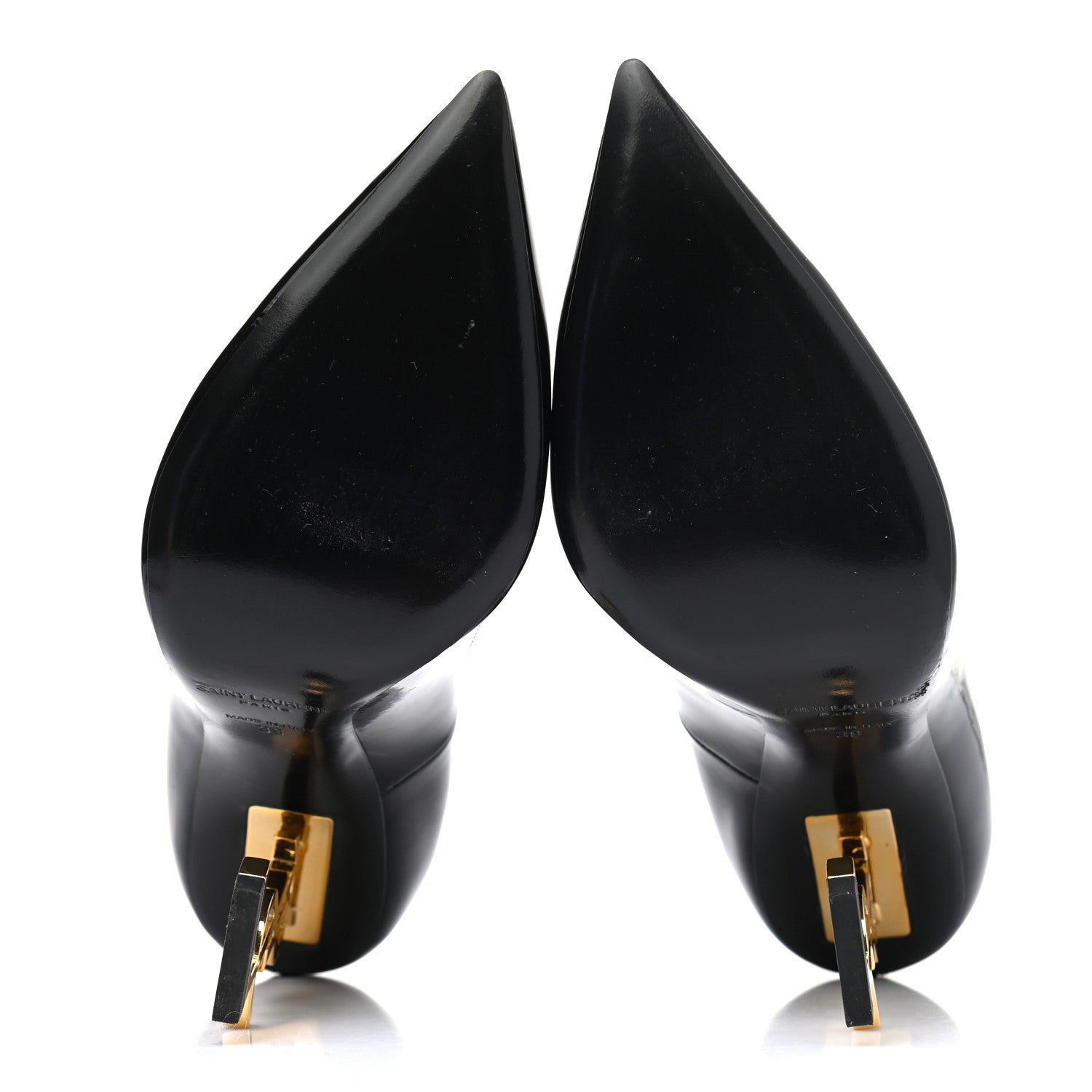 Saint Laurent Patent Opyum 110 Pumps 39 Black Gold 5 of 8
