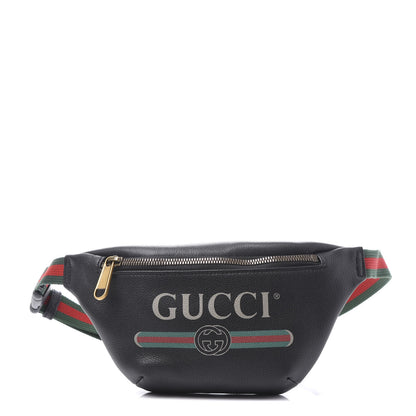Gucci Grained Calfskin Small Logo Belt Bag Black 1 of 9